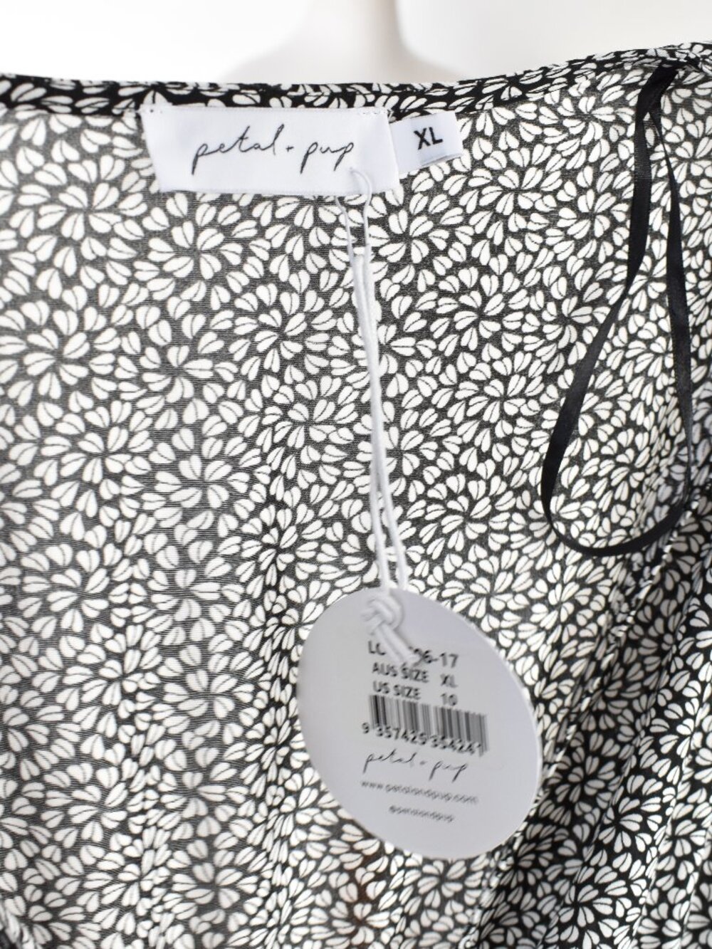 Petal & Pup Hadyn Black and White Faux Wrap Maxi Dress NEW - 10 - Picture 10 of 10
